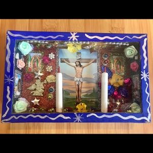 Handmade Religious Folk Art Mexico Diorama